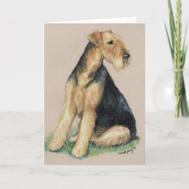 Tarjeta de saludo "Airedale" de arte canino