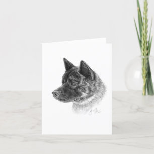 Tarjeta de saludo Akita Dog Art