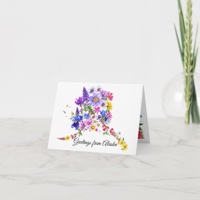 Tarjeta de saludo Alaskan Wildflowers (Anverso)
