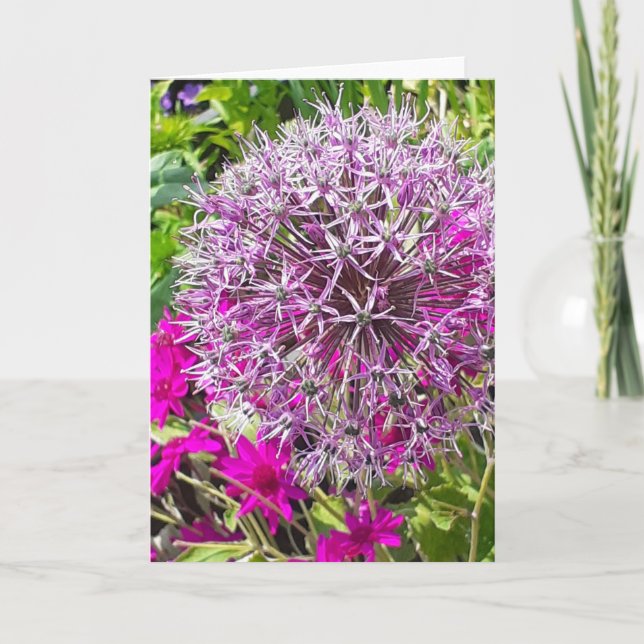 Tarjeta de saludo Allium & Summer Flowers (Anverso)