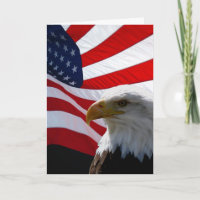 Tarjeta de saludo American Eagle & Waving Flag