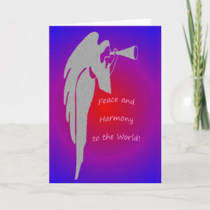 Tarjeta de saludo Angel Blowing Horn Blank