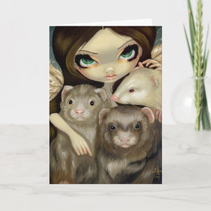 Tarjeta de saludo "Angel with Ferrets"