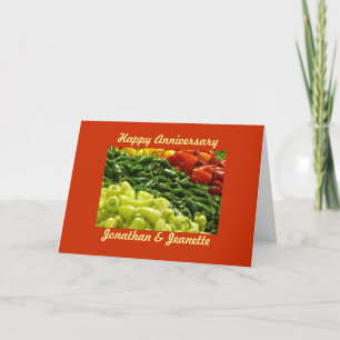 Tarjeta de saludo Aniversario Feliz de Hot Peppers