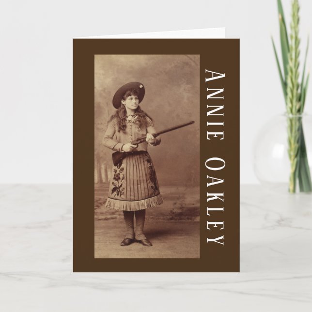 Tarjeta de saludo Annie Oakley Sharpshooter (Anverso)