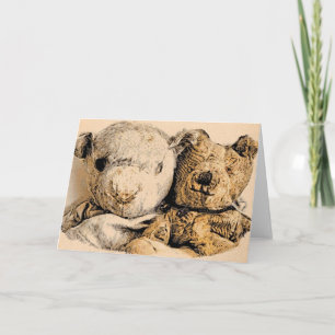 Tarjeta de saludo Antique Teddy Bears