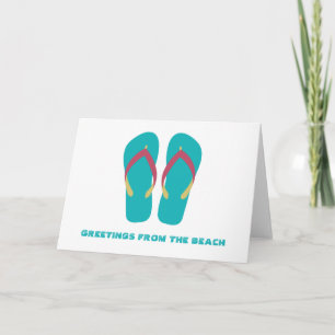 Tarjeta de saludo Aqua Flip Flops