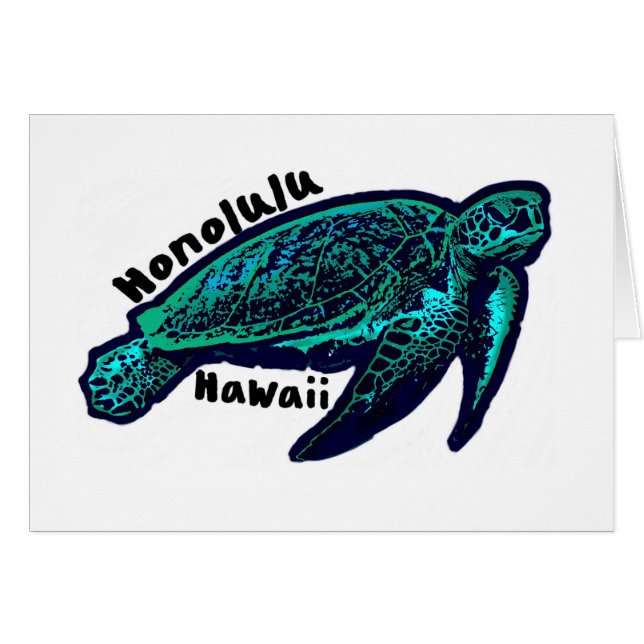 Tarjeta de saludo artística de la tortuga marina H (Anverso (Horizontal))