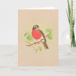 Tarjeta de saludo artístico robin bird