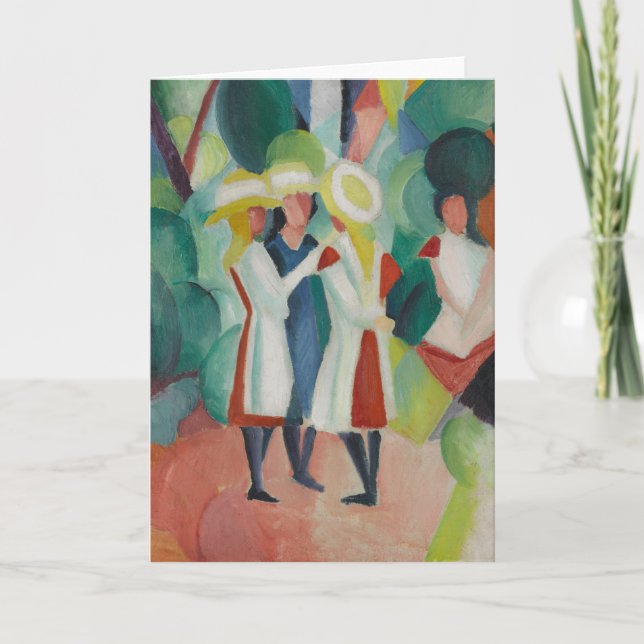 Tarjeta de saludo artístico "Tres Chicas" (Anverso)