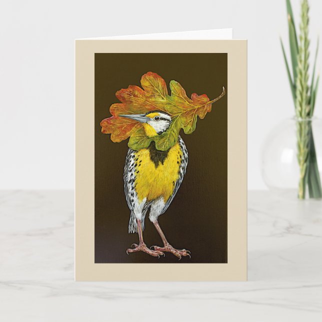 Tarjeta de saludo Autumn Meadowlark (Anverso)