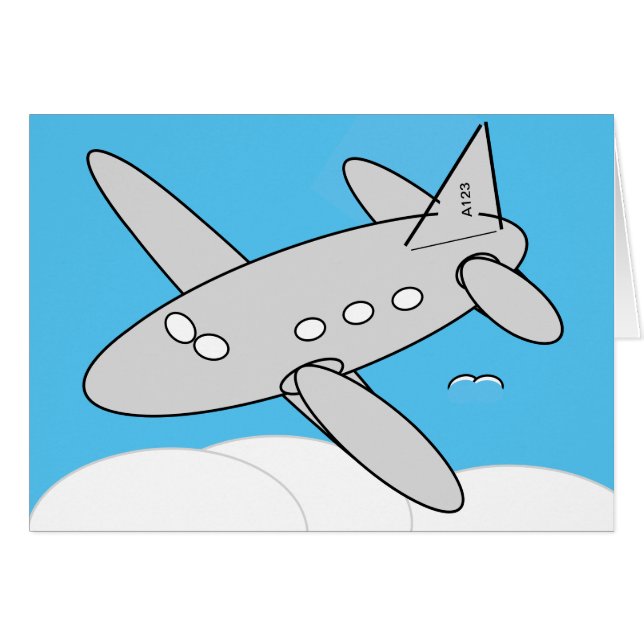 Tarjeta de saludo - Avión Personalizado (Anverso (Horizontal))