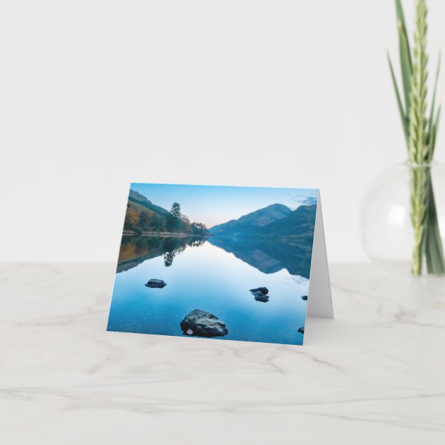 Tarjeta de saludo azul de Loch Eck (Anverso)