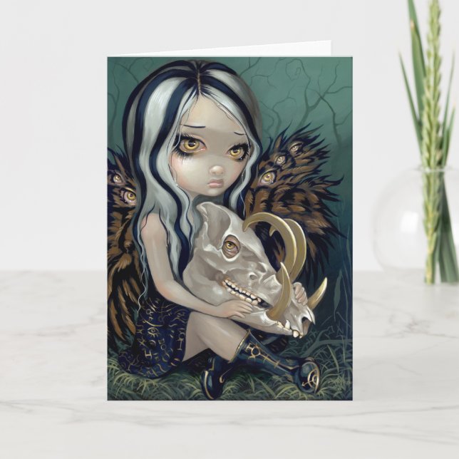 Tarjeta de saludo "Babirusa Skull" (Anverso)