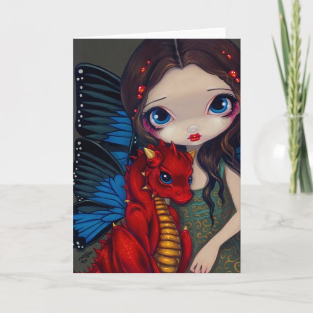 Tarjeta de saludo "Baby Red Dragon" (Anverso)