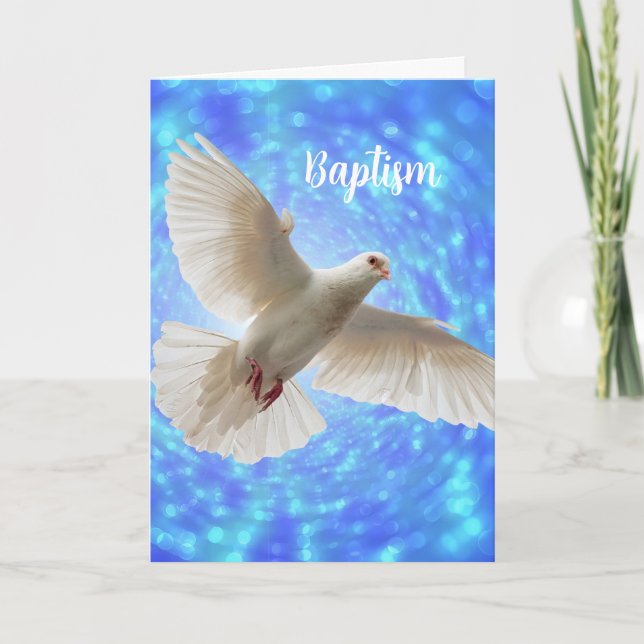 Tarjeta de saludo Baptism Dove (Anverso)