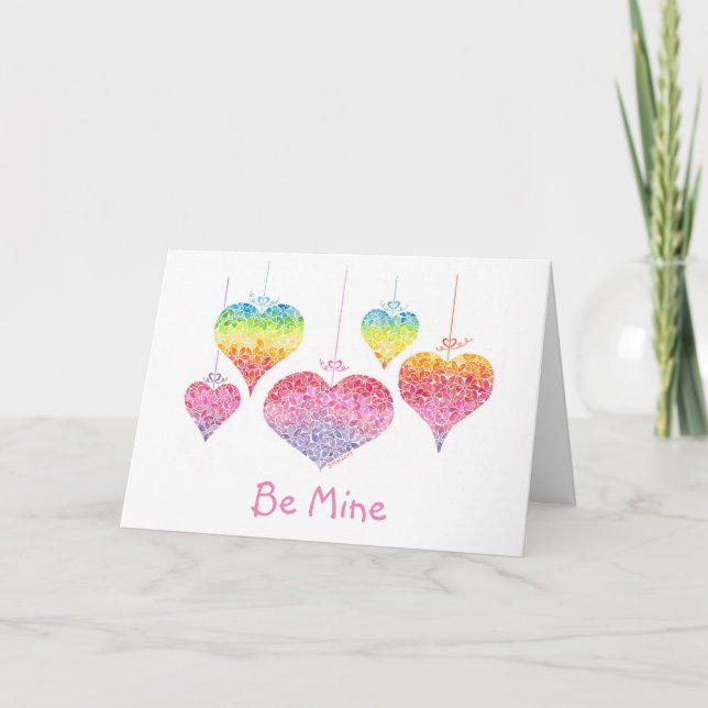 Tarjeta de saludo Be Mine Hearting (Anverso)
