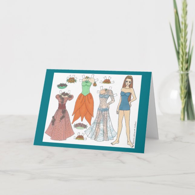 Tarjeta de saludo Belethwen Elf Paper Doll (Anverso)