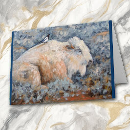 Tarjeta de saludo Bella Artes de búfalo blanco esp
