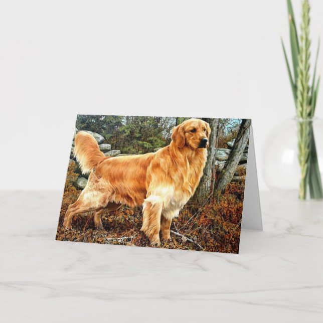 Tarjeta de saludo Big Boy de Golden Retriever (Anverso)
