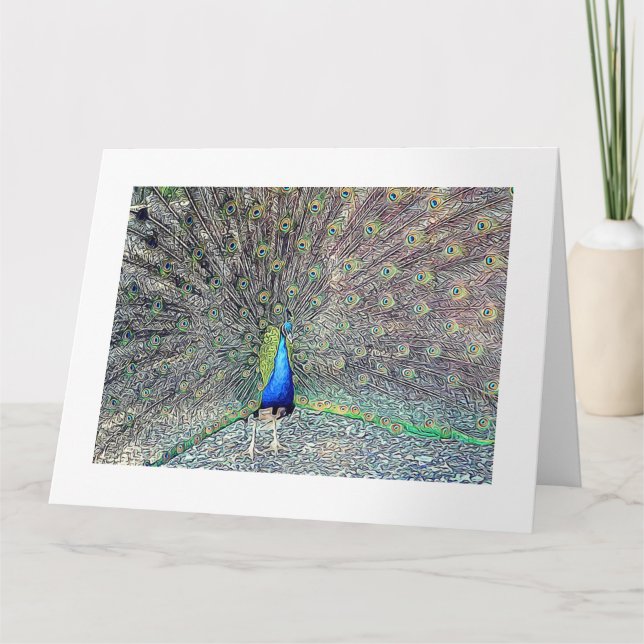 Tarjeta de saludo Big Peacock (Anverso)