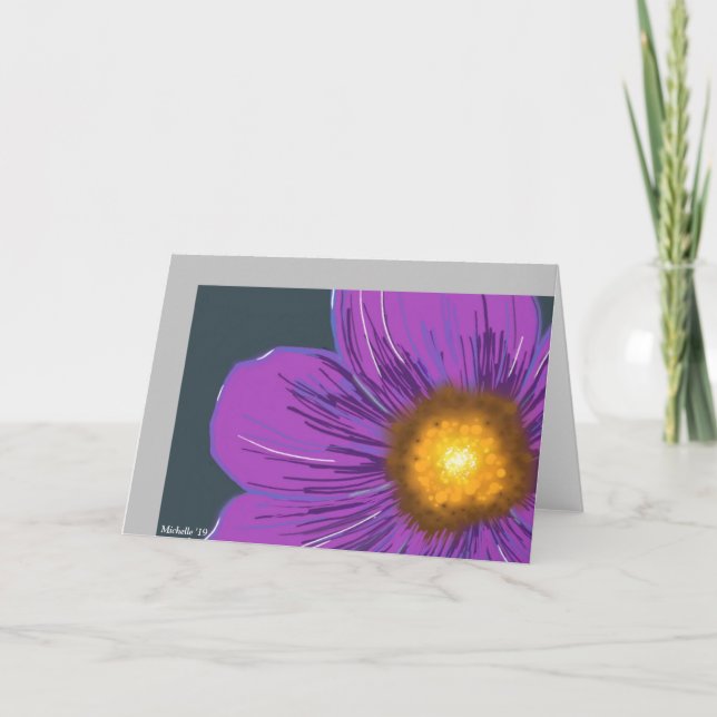 Tarjeta de saludo Big Purple Flower (Anverso)