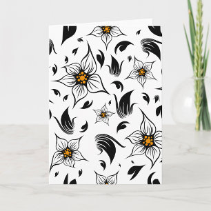 Tarjeta de saludo Black Floral Art