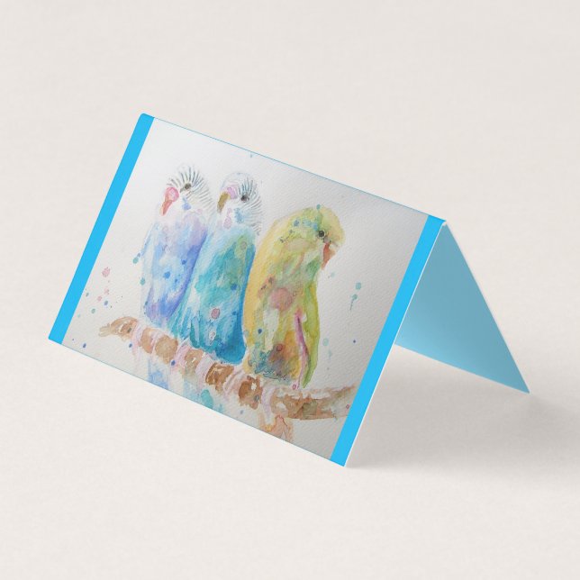 Tarjeta de saludo Blue Budgerigar Budgerigar Budgi (Anverso)