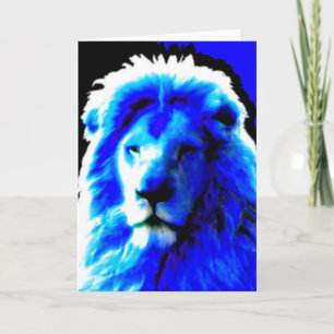 Tarjeta de saludo Blue de Lion Head