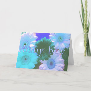 Tarjeta de saludo "Blue Moon Daisy" para bebé
