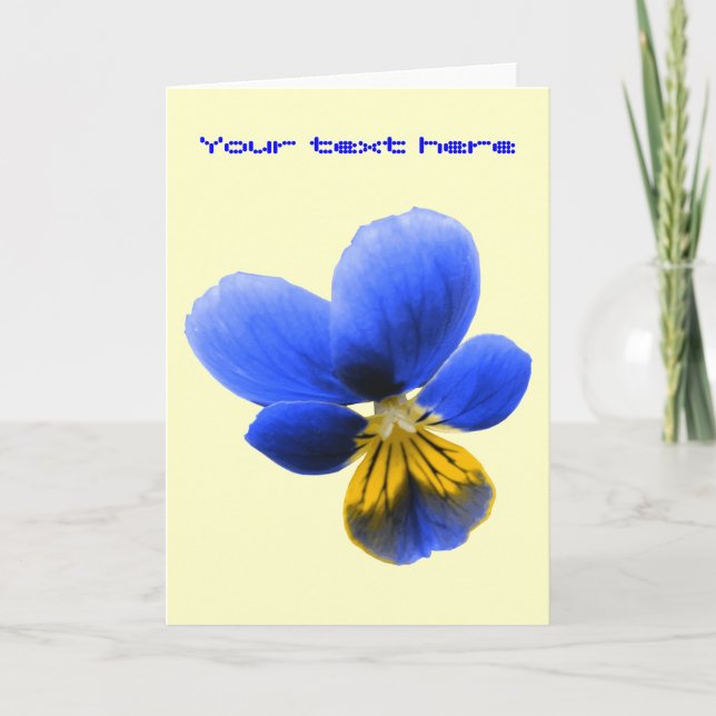 Tarjeta de saludo Blue Pansy Personalizado (Anverso)