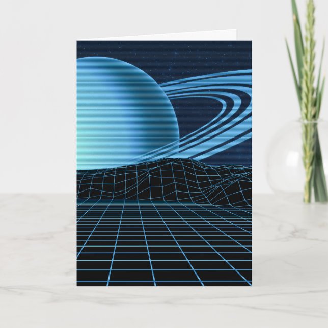Tarjeta de saludo Blue Retrowave (Anverso)