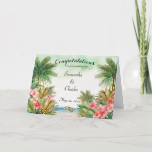 Tarjeta de saludo Boda Tropical Personalizada