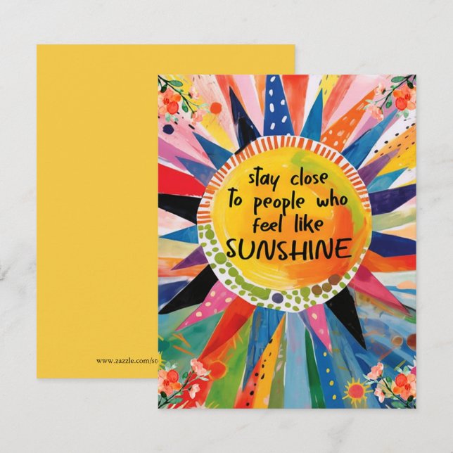 Tarjeta de saludo Boho Inspirador Sun Friendship (Anverso / Reverso)