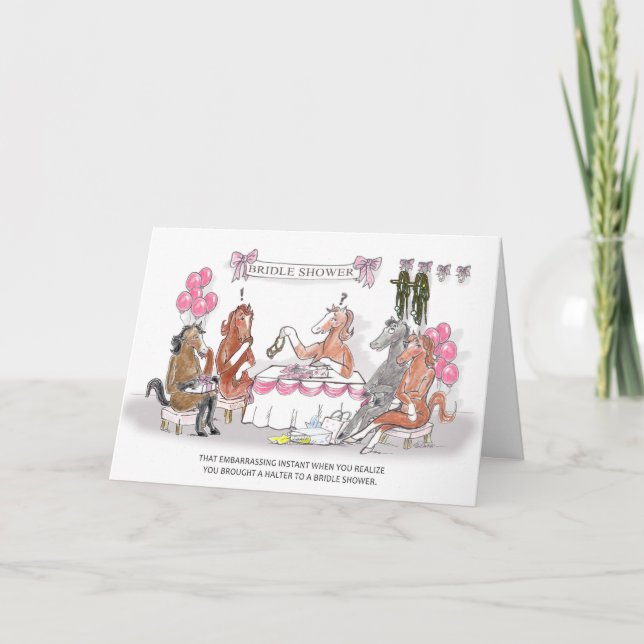 Tarjeta de saludo Bridal Shower Horse Humor (Anverso)