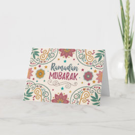 Tarjeta de saludo Caligrafía de patrones de Ramadá