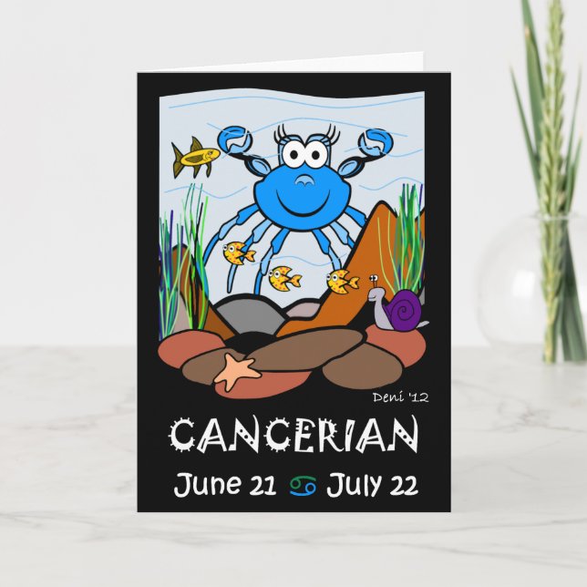 Tarjeta de saludo cancerígena Zodiac (Anverso)