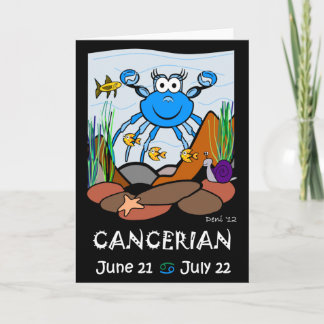 Tarjeta de saludo cancerígena Zodiac
