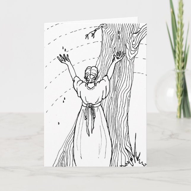 Tarjeta de saludo - Captando lágrimas (Anverso)