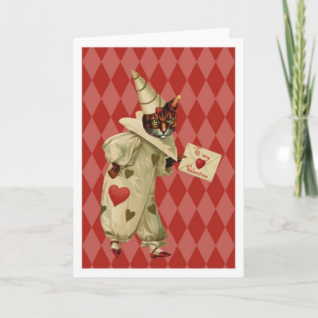 Tarjeta de saludo Cat Clown (Anverso)