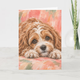 Tarjeta de saludo Cavapoo | Amante del perro Cavap