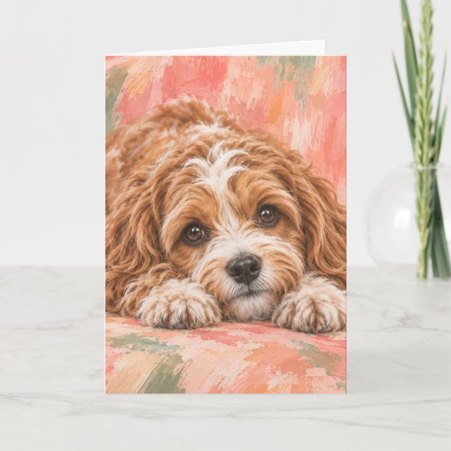 Tarjeta de saludo Cavapoo | Amante del perro Cavap (Anverso)