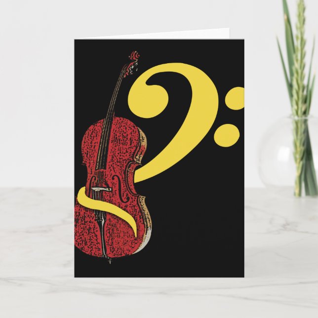 Tarjeta de saludo Cello Clef (Anverso)