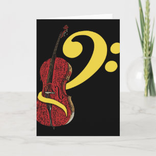 Tarjeta de saludo Cello Clef