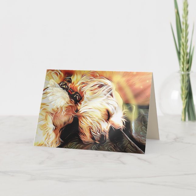 Tarjeta de saludo Cherub Blank Sleeping (Anverso)