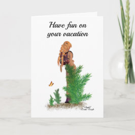 Tarjeta de saludo Chica Pinup de la mochila Redhea