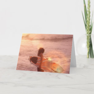 Tarjeta de saludo Chica Surfer