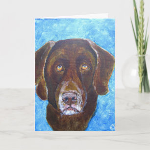 Tarjeta de saludo, Chocolate Lab Dog Art