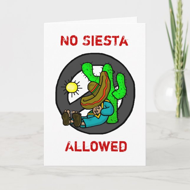 Tarjeta de saludo Cinco de Mayo "No se permite la  (Anverso)