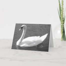 Tarjeta de saludo - Cisne en blanco y negro
